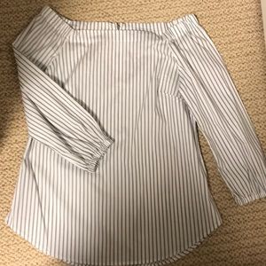 Striped White House Black Market Top
